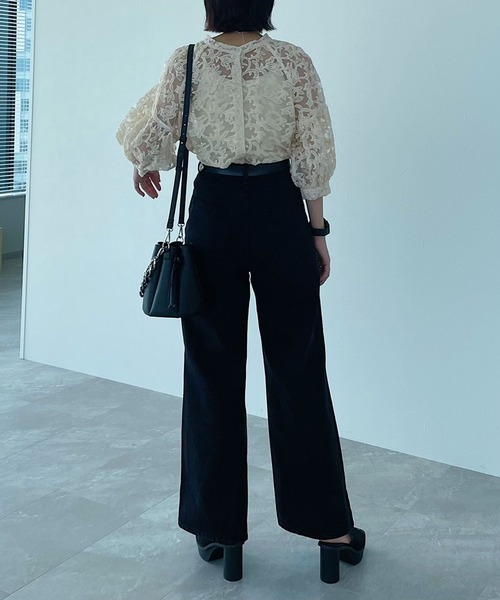 PAGEBOY(ページボーイ)の「オーガンジー2WAYブラウス(シャツ/ブラウス・レディース・ブラック/オフホワイト/クリーム・FREE)」の4枚目の写真