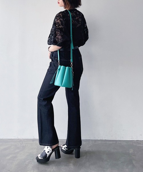 PAGEBOY(ページボーイ)の「オーガンジー2WAYブラウス(シャツ/ブラウス・レディース・ブラック/オフホワイト/クリーム・FREE)」の10枚目の写真