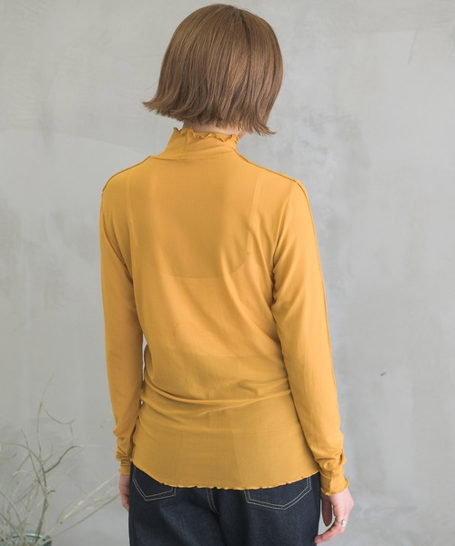 RETRO GIRL（レトロガール）の「シアーハイネックレイヤードカットソー（Tシャツ/カットソー・レディース・ブラウン系その他/ホワイト/グリーン/ブラック/オレンジ・FREE）」の18枚目の写真