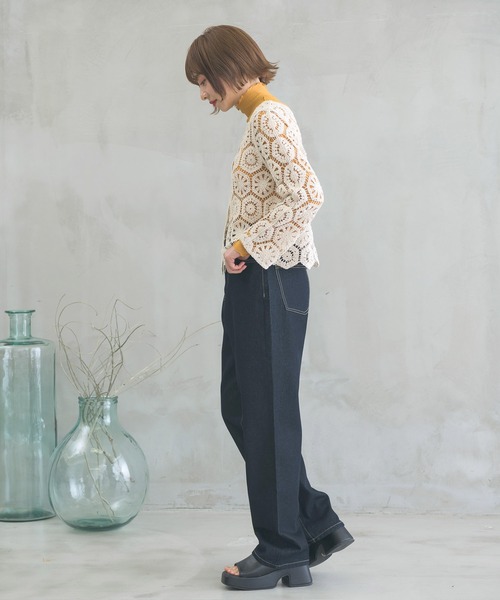 RETRO GIRL（レトロガール）の「シアーハイネックレイヤードカットソー（Tシャツ/カットソー・レディース・ブラウン系その他/ホワイト/グリーン/ブラック/オレンジ・FREE）」の14枚目の写真