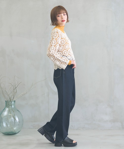 RETRO GIRL（レトロガール）の「シアーハイネックレイヤードカットソー（Tシャツ/カットソー・レディース・ブラウン系その他/ホワイト/グリーン/ブラック/オレンジ・FREE）」の15枚目の写真