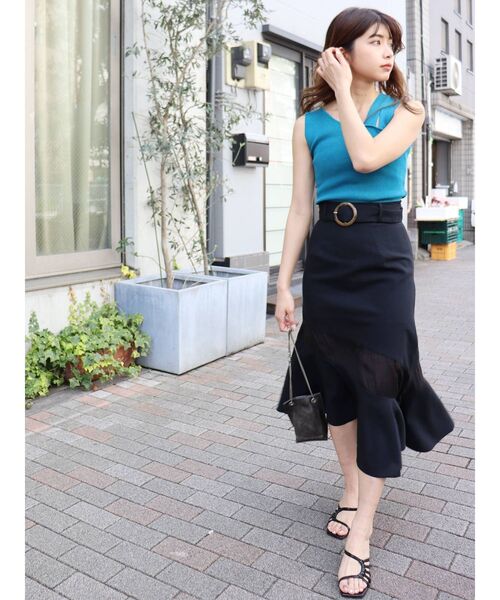 MURUA（ムルーア）の「ウェーブシアーマキシスカート（スカート・レディース・ブラック/その他1・FREE）」の4枚目の写真