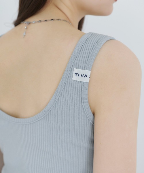 TINA：JOJUN（ティーナジョジュン）の「トタンテレコ タンクトップ TINA：JOJUN（タンクトップ・レディース・スカイブルー/ブラック/ベージュ/グレー/オフホワイト/グリーン・M）」の7枚目の写真