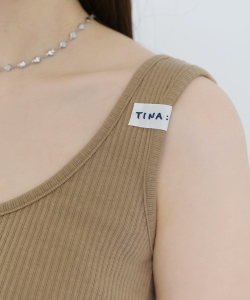 TINA：JOJUN（ティーナジョジュン）の「トタンテレコ タンクトップ TINA：JOJUN（タンクトップ・レディース・スカイブルー/ブラック/ベージュ/グレー/オフホワイト/グリーン・M）」の15枚目の写真