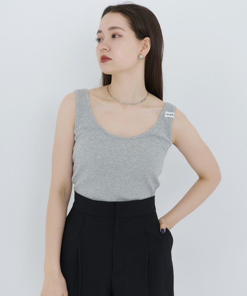 TINA：JOJUN（ティーナジョジュン）の「トタンテレコ タンクトップ TINA：JOJUN（タンクトップ・レディース・スカイブルー/ブラック/ベージュ/グレー/オフホワイト/グリーン・M）」の16枚目の写真