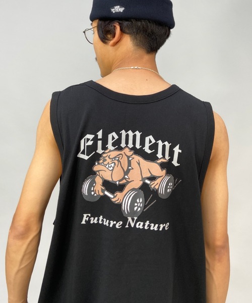 新品　yori 黒　タンクトップ　ノースリーブ　バックプリントタンクトップ ELEMENT（エレメント）の「ELEMENT/エレメント ルーズシルエット