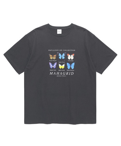 MAHAGRID（マハグリッド）の「【mahagrid】BUTTERFLIES TEE / マハグリッド バタフライ グラフィック Tシャツ（Tシャツ/カットソー・メンズ・チャコールグレー/ホワイト・MEDIUM/LARGE）」の2枚目の写真
