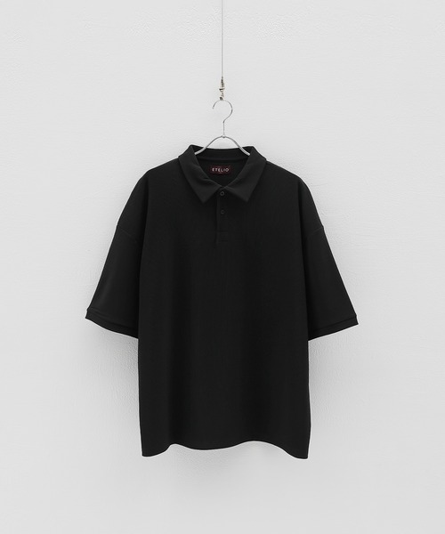 ETELIO（エテリオ）の「リップルプリーツビッグシルエットポロシャツ（ポロシャツ・メンズ・ベージュ/ライトグレー/ブラック/ワイン/ブルーグリーン・M/S/L）」の13枚目の写真