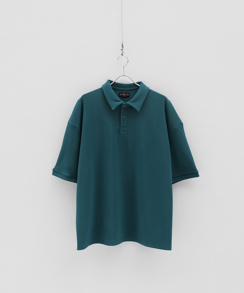 ETELIO（エテリオ）の「リップルプリーツビッグシルエットポロシャツ（ポロシャツ・メンズ・ベージュ/ライトグレー/ブラック/ワイン/ブルーグリーン・M/S/L）」の16枚目の写真