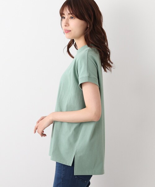 DRESKIP(ドレスキップ)の「◆【遮熱/接触冷感/UVカット/追加生産】AIR SHIELD フレンチTシャツ(Tシャツ/カットソー・レディース・オフホワイト/オリーブ/グレー系その他/ライトグリーン/ライトベージュ/ブラック系2・02/03/04)」の8枚目の写真