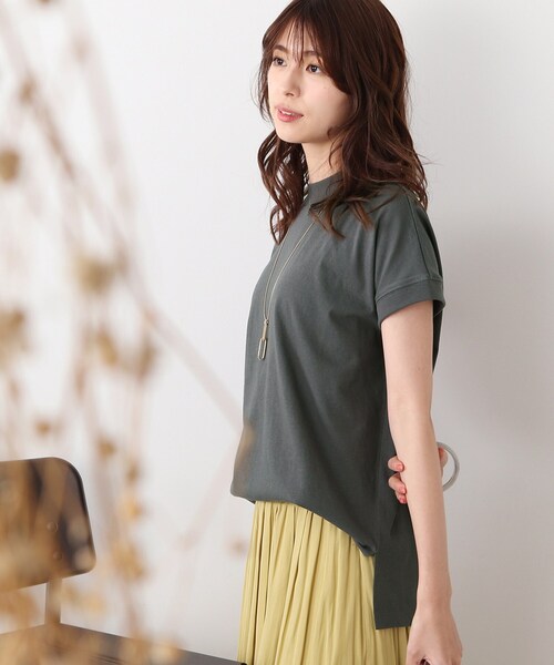 DRESKIP(ドレスキップ)の「◆【遮熱/接触冷感/UVカット/追加生産】AIR SHIELD フレンチTシャツ(Tシャツ/カットソー・レディース・オフホワイト/オリーブ/グレー系その他/ライトグリーン/ライトベージュ/ブラック系2・02/03/04)」の14枚目の写真