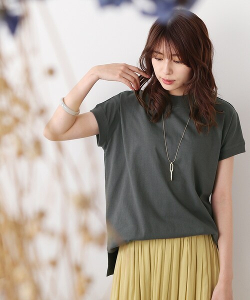 DRESKIP(ドレスキップ)の「◆【遮熱/接触冷感/UVカット/追加生産】AIR SHIELD フレンチTシャツ(Tシャツ/カットソー・レディース・オフホワイト/オリーブ/グレー系その他/ライトグリーン/ライトベージュ/ブラック系2・02/03/04)」の15枚目の写真