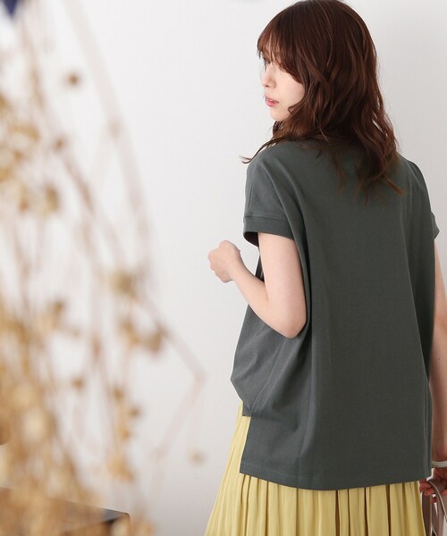 DRESKIP(ドレスキップ)の「◆【遮熱/接触冷感/UVカット/追加生産】AIR SHIELD フレンチTシャツ(Tシャツ/カットソー・レディース・オフホワイト/オリーブ/グレー系その他/ライトグリーン/ライトベージュ/ブラック系2・02/03/04)」の16枚目の写真