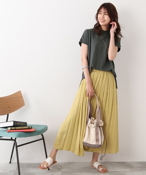 DRESKIP(ドレスキップ)の「◆【遮熱/接触冷感/UVカット/追加生産】AIR SHIELD フレンチTシャツ(Tシャツ/カットソー・レディース・オフホワイト/オリーブ/グレー系その他/ライトグリーン/ライトベージュ/ブラック系2・02/03/04)」の17枚目の写真