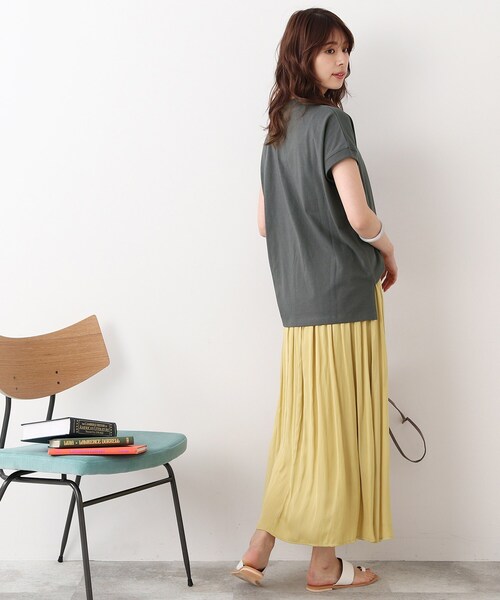 DRESKIP(ドレスキップ)の「◆【遮熱/接触冷感/UVカット/追加生産】AIR SHIELD フレンチTシャツ(Tシャツ/カットソー・レディース・オフホワイト/オリーブ/グレー系その他/ライトグリーン/ライトベージュ/ブラック系2・02/03/04)」の19枚目の写真
