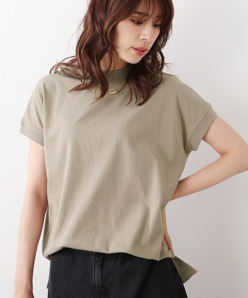 DRESKIP(ドレスキップ)の「◆【遮熱/接触冷感/UVカット/追加生産】AIR SHIELD フレンチTシャツ(Tシャツ/カットソー・レディース・オフホワイト/オリーブ/グレー系その他/ライトグリーン/ライトベージュ/ブラック系2・02/03/04)」の21枚目の写真