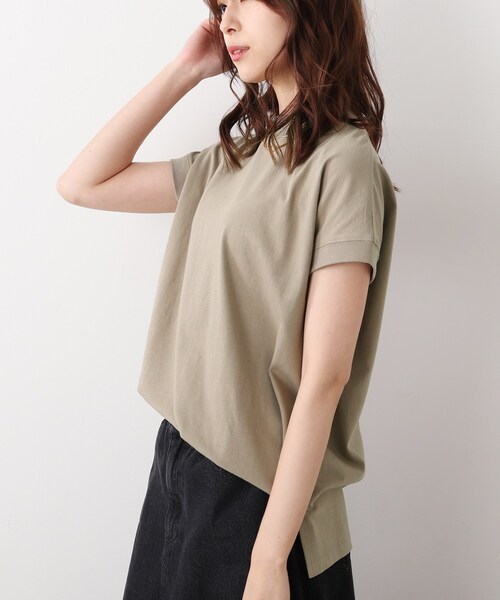 DRESKIP(ドレスキップ)の「◆【遮熱/接触冷感/UVカット/追加生産】AIR SHIELD フレンチTシャツ(Tシャツ/カットソー・レディース・オフホワイト/オリーブ/グレー系その他/ライトグリーン/ライトベージュ/ブラック系2・02/03/04)」の22枚目の写真