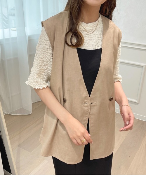 apres jour(アプレジュール)の「リネンライクジレ【ZOZOTOWN限定アイテム】(ベスト・レディース・ベージュ/イエロー/アイボリー・X-LARGE/フリー)」の17枚目の写真