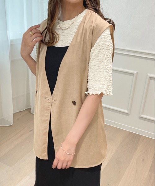 apres jour(アプレジュール)の「リネンライクジレ【ZOZOTOWN限定アイテム】(ベスト・レディース・ベージュ/イエロー/アイボリー・X-LARGE/フリー)」の18枚目の写真