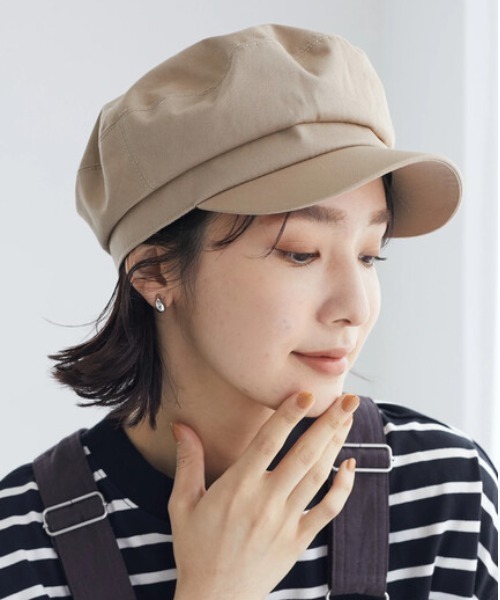 Green Parks(グリーンパークス)の「・ツイルマリンキャップ(キャップ・レディース・ベージュ/ブラック・FREE)」の2枚目の写真