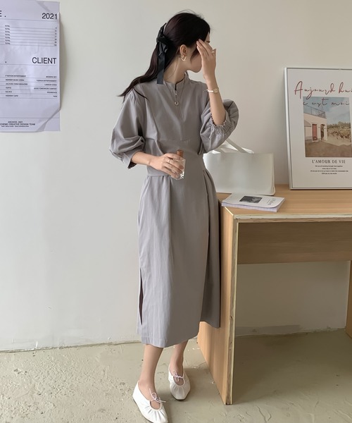 Doula Doula(ドゥーラドゥーラ)の「ネックが選べる!ウエストマークワンピース(ワンピース・レディース・ブラック/ブラック系その他/グレー/グレー系その他/ベージュ/ベージュ系その他/モカ/ブラウン系その他・FREE)」の9枚目の写真