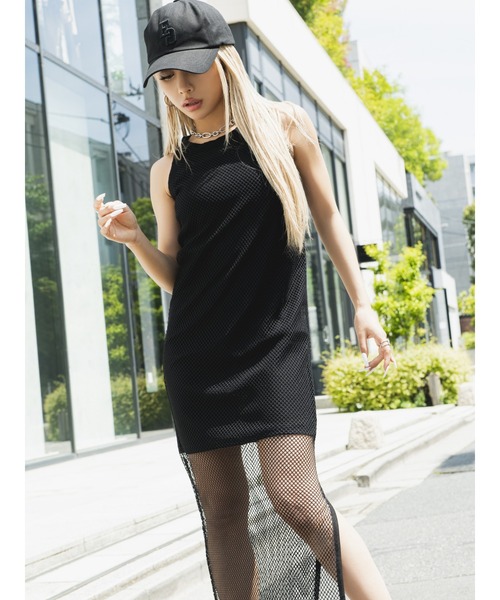 EGOIST（エゴイスト）の「レイヤードメッシュロングワンピース（ワンピース・レディース・ホワイト/ブルー/ブラック・FREE）」の8枚目の写真