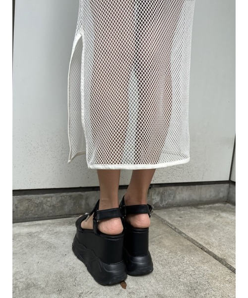 EGOIST（エゴイスト）の「レイヤードメッシュロングワンピース（ワンピース・レディース・ホワイト/ブルー/ブラック・FREE）」の18枚目の写真