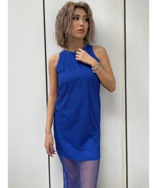 EGOIST（エゴイスト）の「レイヤードメッシュロングワンピース（ワンピース・レディース・ホワイト/ブルー/ブラック・FREE）」の10枚目の写真