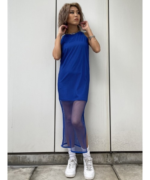 EGOIST（エゴイスト）の「レイヤードメッシュロングワンピース（ワンピース・レディース・ホワイト/ブルー/ブラック・FREE）」の11枚目の写真