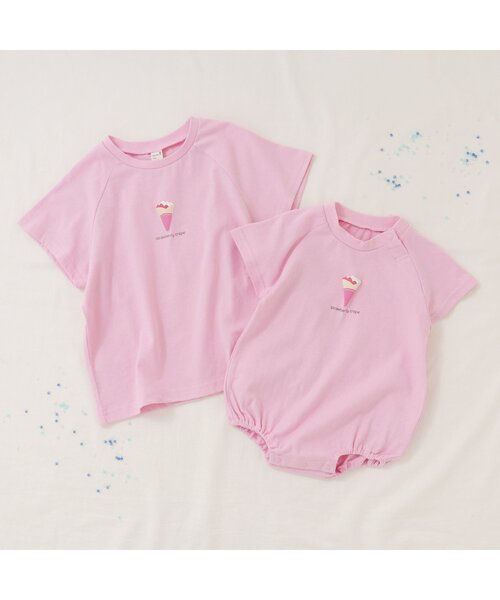 apres les cours（アプレレクール）の「サマーモチーフTシャツ（Tシャツ/カットソー・キッズ・ブルー/ピンク/ミント/オフホワイト/オレンジ/イエロー・120/90/80/130/110/100/140）」の15枚目の写真