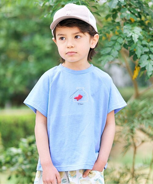 apres les cours（アプレレクール）の「サマーモチーフTシャツ（Tシャツ/カットソー・キッズ・ブルー/ピンク/ミント/オフホワイト/オレンジ/イエロー・120/90/80/130/110/100/140）」の9枚目の写真