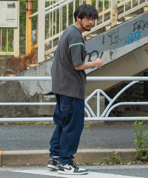 SILVER BULLET(シルバーバレット)の「『SILVER BULLET SELECT AP/シルバーバレットセレクト』ラインリブ半袖ビッグカレッジTシャツ(Tシャツ/カットソー・メンズ・アッシュグレー/グリーン/マスタード/スミクロ・M/L)」の7枚目の写真