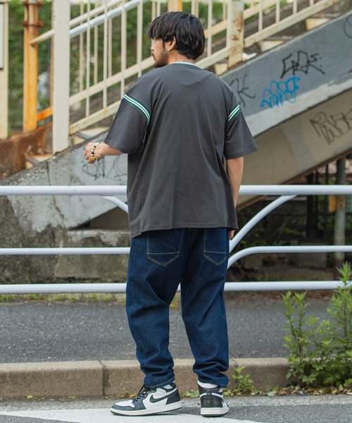 SILVER BULLET(シルバーバレット)の「『SILVER BULLET SELECT AP/シルバーバレットセレクト』ラインリブ半袖ビッグカレッジTシャツ(Tシャツ/カットソー・メンズ・アッシュグレー/グリーン/マスタード/スミクロ・M/L)」の8枚目の写真
