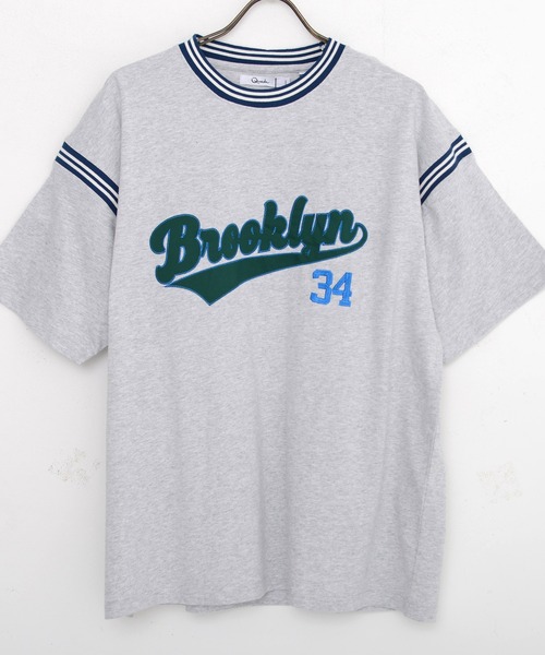 SILVER BULLET(シルバーバレット)の「『SILVER BULLET SELECT AP/シルバーバレットセレクト』ラインリブ半袖ビッグカレッジTシャツ(Tシャツ/カットソー・メンズ・アッシュグレー/グリーン/マスタード/スミクロ・M/L)」の10枚目の写真