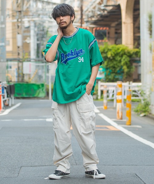 SILVER BULLET(シルバーバレット)の「『SILVER BULLET SELECT AP/シルバーバレットセレクト』ラインリブ半袖ビッグカレッジTシャツ(Tシャツ/カットソー・メンズ・アッシュグレー/グリーン/マスタード/スミクロ・M/L)」の17枚目の写真