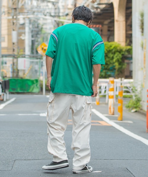 SILVER BULLET(シルバーバレット)の「『SILVER BULLET SELECT AP/シルバーバレットセレクト』ラインリブ半袖ビッグカレッジTシャツ(Tシャツ/カットソー・メンズ・アッシュグレー/グリーン/マスタード/スミクロ・M/L)」の19枚目の写真
