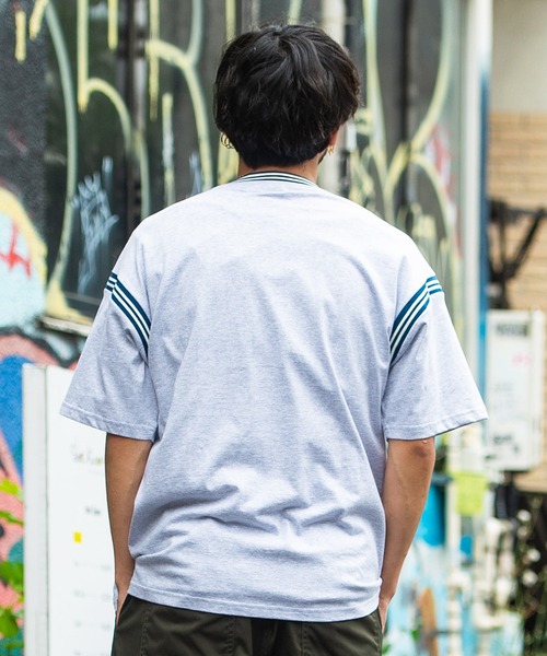 SILVER BULLET(シルバーバレット)の「『SILVER BULLET SELECT AP/シルバーバレットセレクト』ラインリブ半袖ビッグカレッジTシャツ(Tシャツ/カットソー・メンズ・アッシュグレー/グリーン/マスタード/スミクロ・M/L)」の15枚目の写真