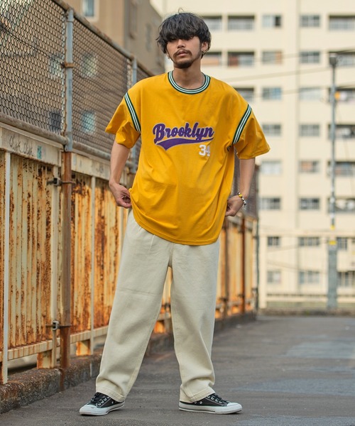 SILVER BULLET(シルバーバレット)の「『SILVER BULLET SELECT AP/シルバーバレットセレクト』ラインリブ半袖ビッグカレッジTシャツ(Tシャツ/カットソー・メンズ・アッシュグレー/グリーン/マスタード/スミクロ・M/L)」の22枚目の写真