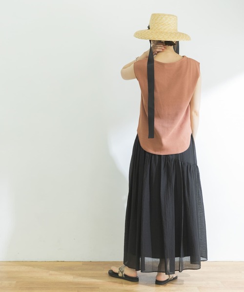 URBAN RESEARCH（アーバンリサーチ）の「楊柳ティアードマキシスカート（スカート・レディース・ホワイト/ブラック/イエロー系その他・FREE）」の13枚目の写真