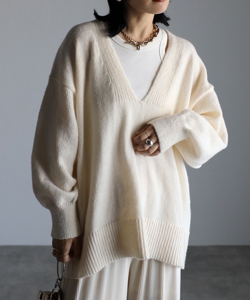 セール】AW 深Vネックプルオーバーニット（ニット/セーター）｜ap