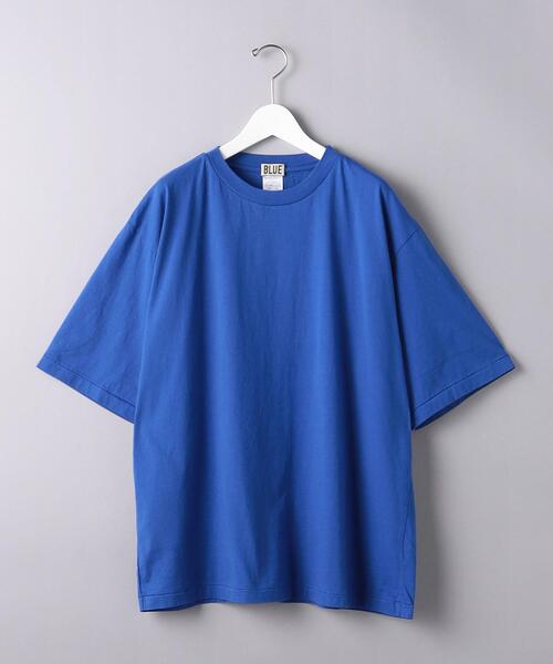 BLUE(ブルー)の「<BLUE> ドロップショルダー クルーネックTシャツ(Tシャツ/カットソー・メンズ・ホワイト/ブラック/オレンジ/コバルトブルー・S/M/L/XL)」の4枚目の写真