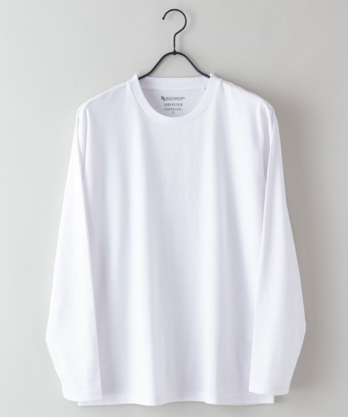 Blue Standard (ブルースタンダード)の「【BLUE STANDARD/ブルースタンダード】ZEROSTAIN ゼロステイン 汗染みの目立ちにくいTシャツ クルーネックロンT UVカット 撥水性 汗シミ防止加工(Tシャツ/カットソー・メンズ・ホワイト/ブラック/ネイビー/オリーブ/杢グレー・MEDIUM/LARGE/X-LARGE)」の7枚目の写真