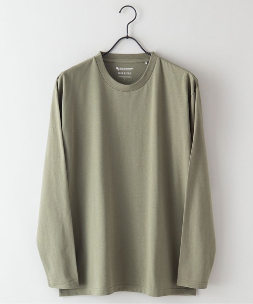 Blue Standard (ブルースタンダード)の「【BLUE STANDARD/ブルースタンダード】ZEROSTAIN ゼロステイン 汗染みの目立ちにくいTシャツ クルーネックロンT UVカット 撥水性 汗シミ防止加工(Tシャツ/カットソー・メンズ・ホワイト/ブラック/ネイビー/オリーブ/杢グレー・MEDIUM/LARGE/X-LARGE)」の10枚目の写真