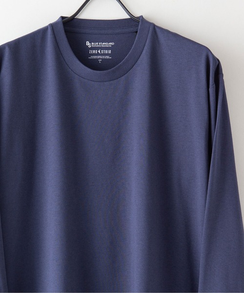 Blue Standard (ブルースタンダード)の「【BLUE STANDARD/ブルースタンダード】ZEROSTAIN ゼロステイン 汗染みの目立ちにくいTシャツ クルーネックロンT UVカット 撥水性 汗シミ防止加工(Tシャツ/カットソー・メンズ・ホワイト/ブラック/ネイビー/オリーブ/杢グレー・MEDIUM/LARGE/X-LARGE)」の16枚目の写真