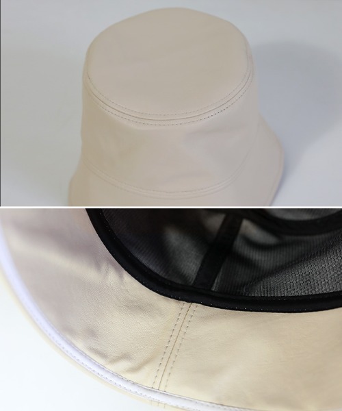 select MOCA（セレクトモカ）の「フェイクレザーバケットハット（ハット・レディース・ホワイト/ブラック・FREE）」の14枚目の写真