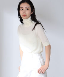Demi-Luxe BEAMS | AK+1 / 5分袖 ハイネックニット(ニット/セーター)