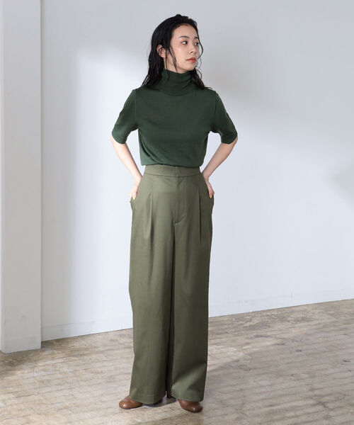 Demi-Luxe BEAMS（デミルクス ビームス）の「AK＋1 / 5分袖 ハイネックニット（ニット/セーター・レディース・オフホワイト/グリーン/ブラック・36/38）」の15枚目の写真