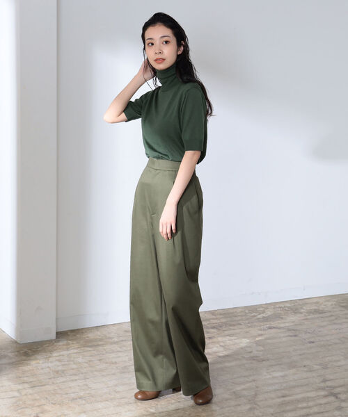 Demi-Luxe BEAMS（デミルクス ビームス）の「AK＋1 / 5分袖 ハイネックニット（ニット/セーター・レディース・オフホワイト/グリーン/ブラック・36/38）」の16枚目の写真