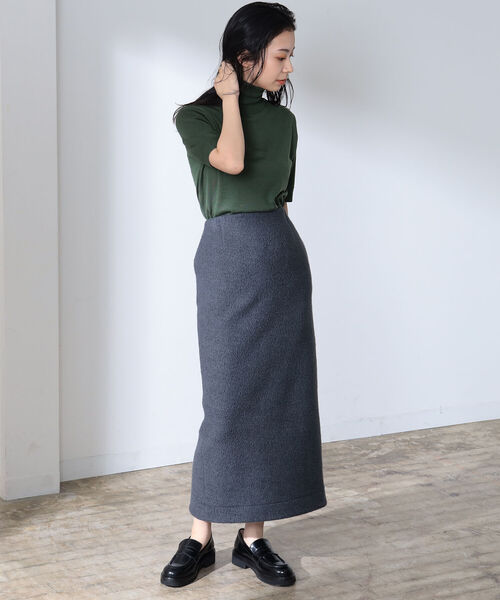 Demi-Luxe BEAMS（デミルクス ビームス）の「AK＋1 / 5分袖 ハイネックニット（ニット/セーター・レディース・オフホワイト/グリーン/ブラック・36/38）」の18枚目の写真