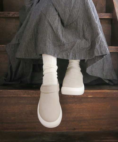 撥水エコファースニーカーソールスリッポン